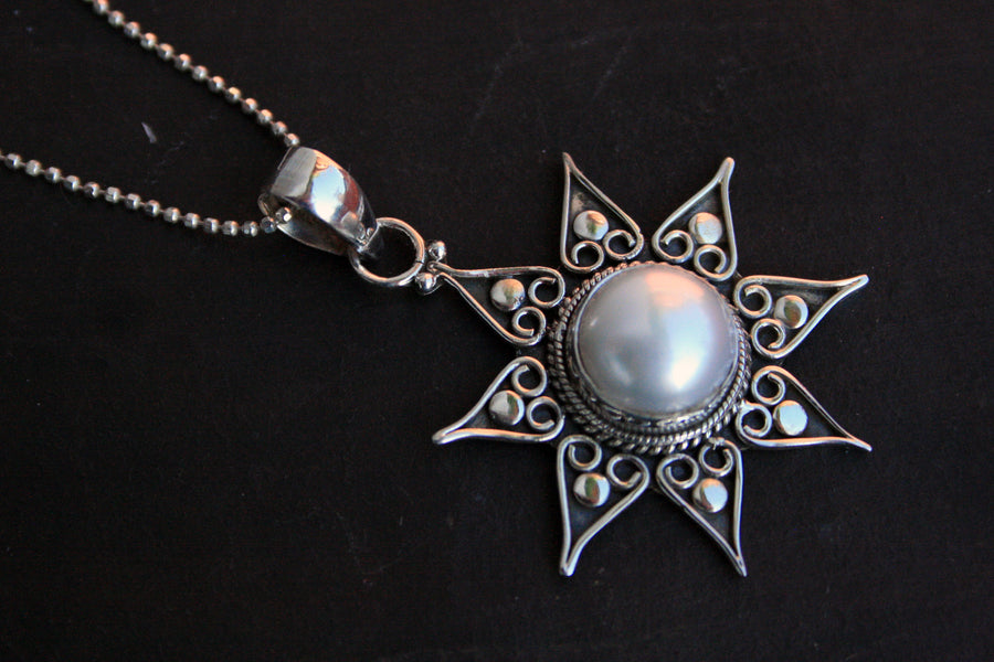 Silberanhänger Sonnenglück Perle