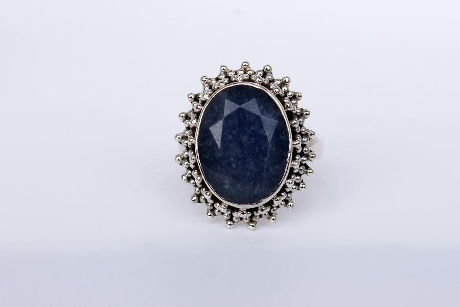 Silberring Namaste Saphir