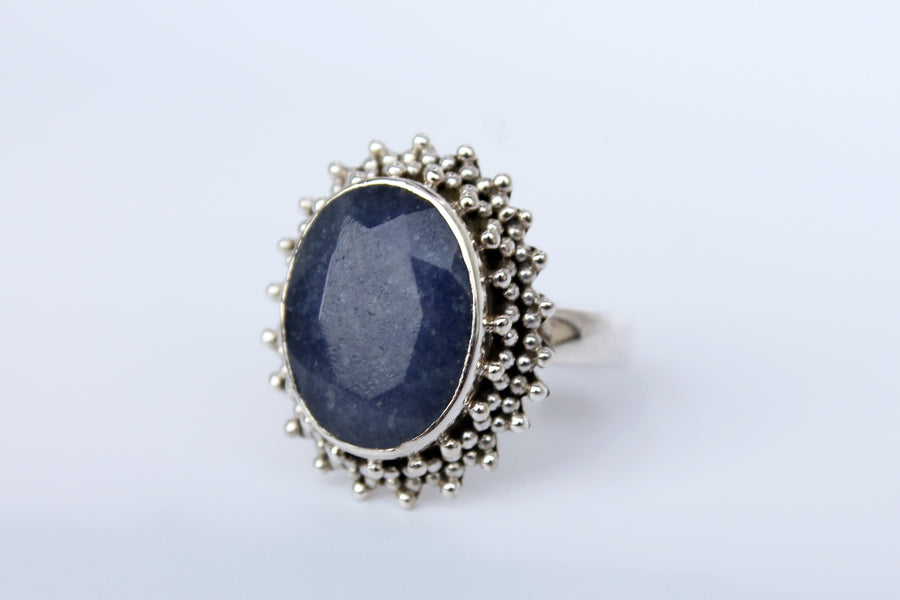 Silberring Namaste Saphir