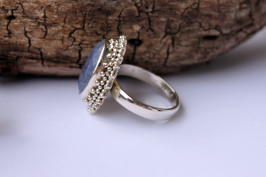 Silberring Namaste Saphir