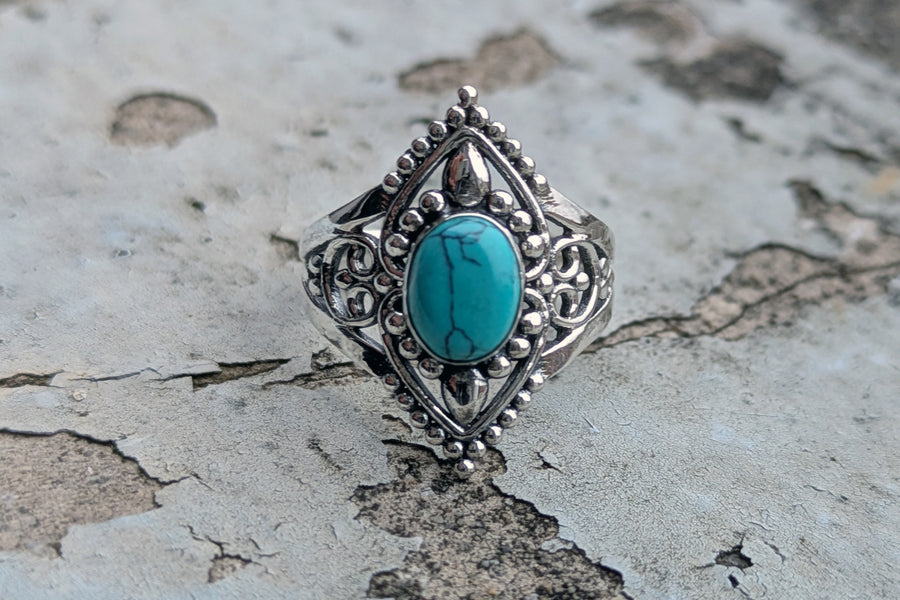 Silberring gekrönter Türkis