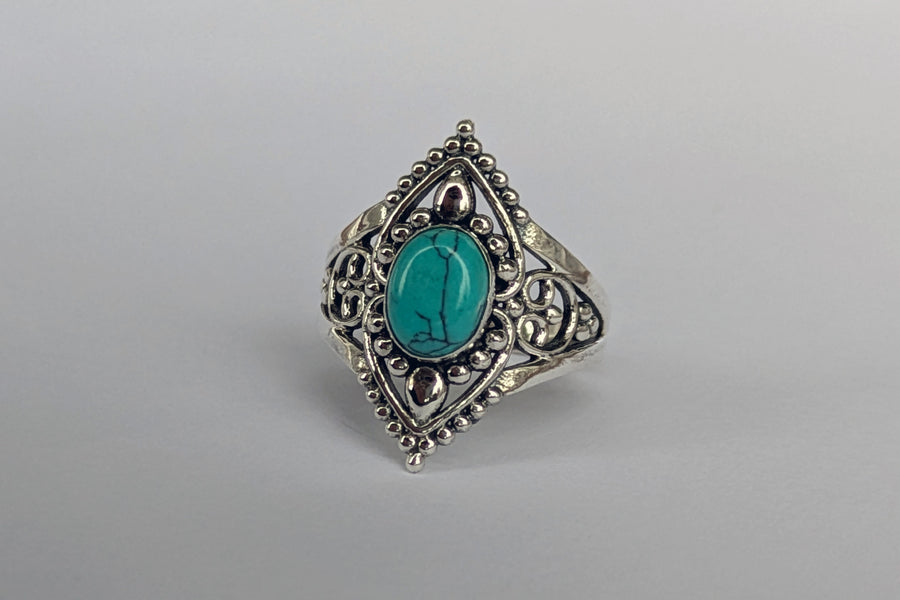 Silberring gekrönter Türkis