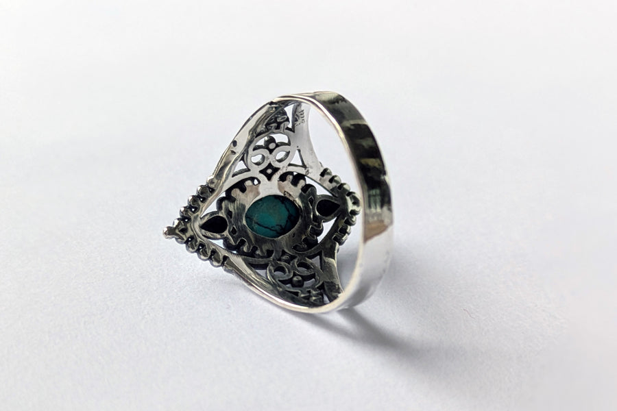 Silberring gekrönter Türkis