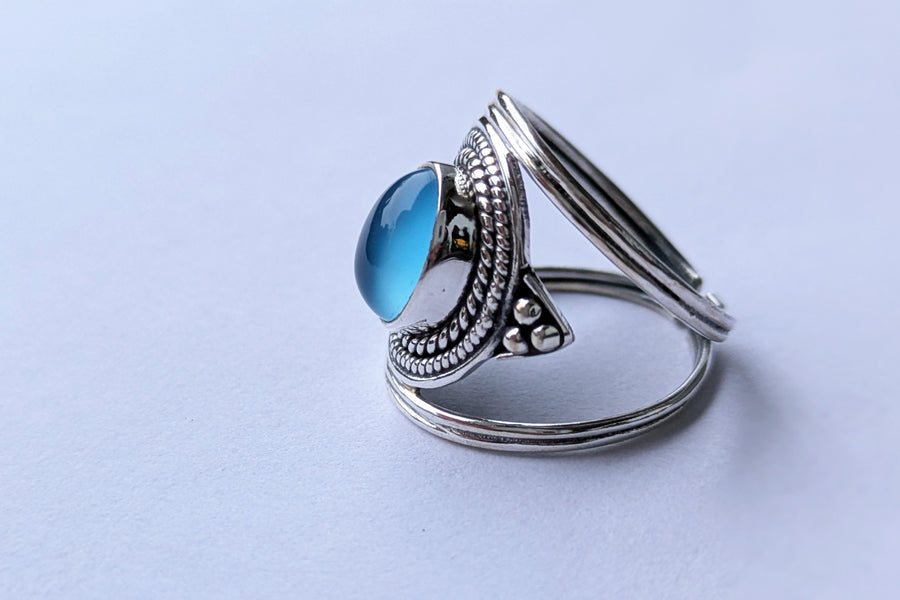 Silberring schwebender Achat