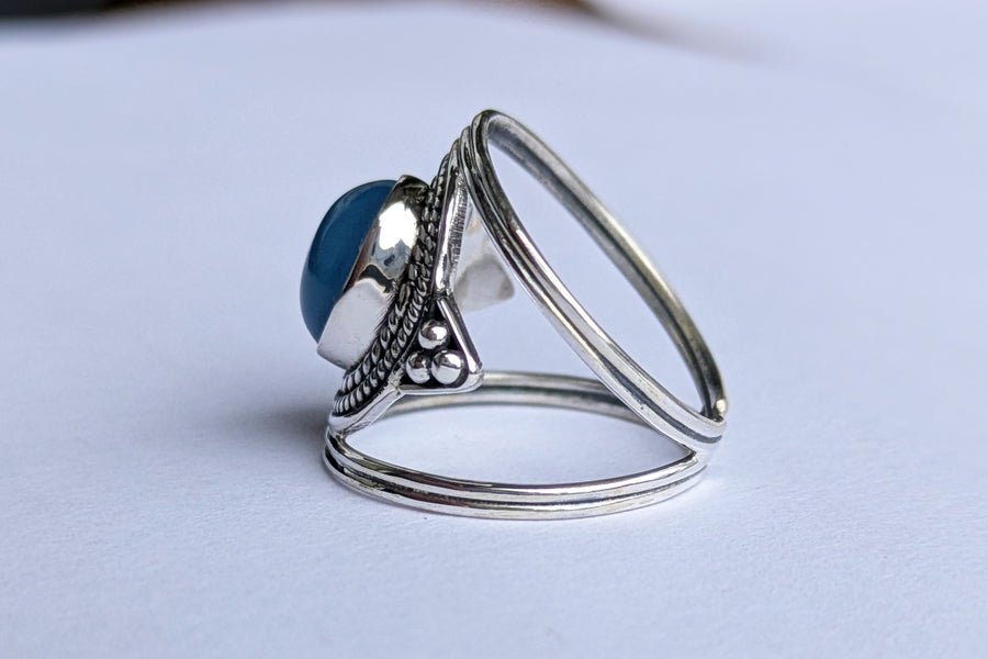 Silberring schwebender Achat