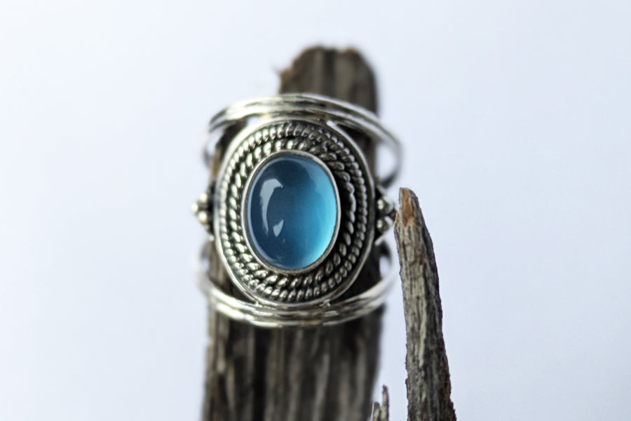 Silberring schwebender Achat