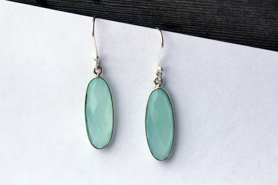 Silberohrring Elfenzauber Chalcedon