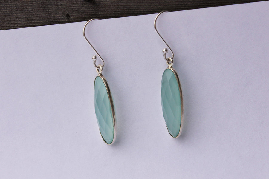 Silberohrring Elfenzauber Chalcedon