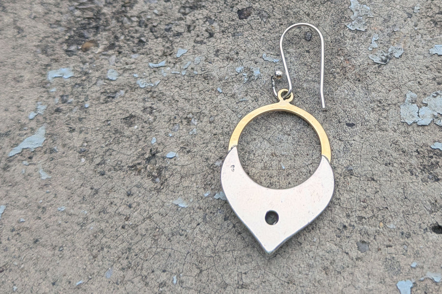 Silberohrring Golden Moon