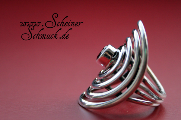 Silberring Looping Granat