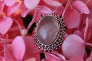 Silberring Namaste Rosenquarz