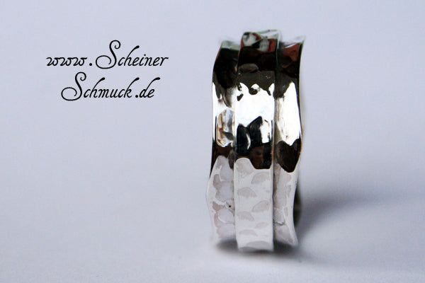 Wunschring Silber pure gehämmert