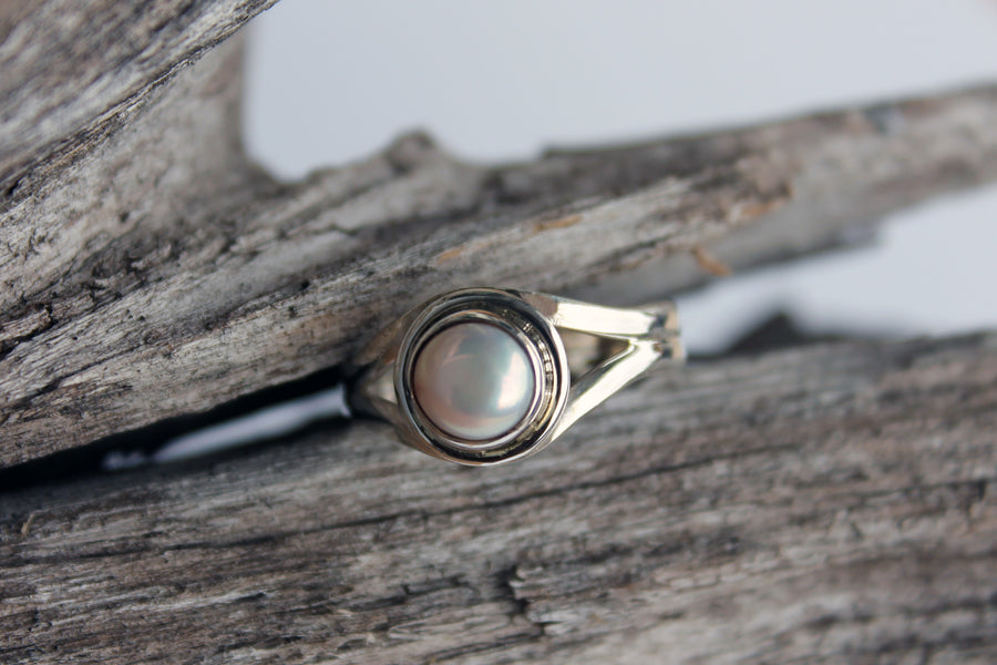 Silberring Tender Pearl