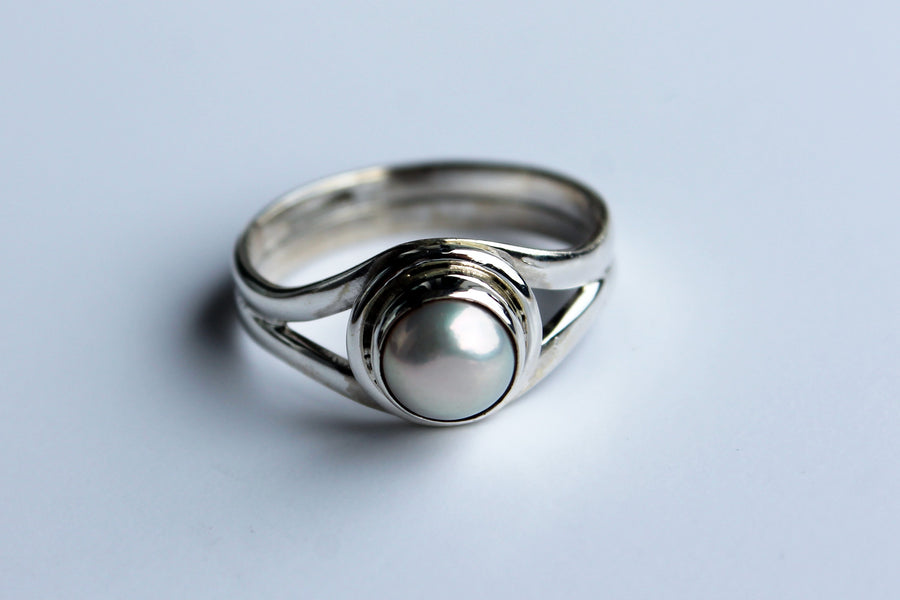 Silberring Tender Pearl