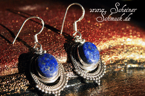 Silberohrring Golden Blue