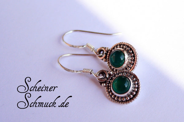 Silberohrring Pünktchen Achat