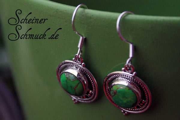 Silberohrring Frühlingsgrün