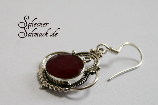 Silberohrring Grand Rubin India
