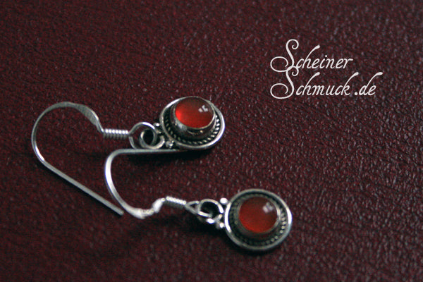 Silberohrring Feiner Carneol