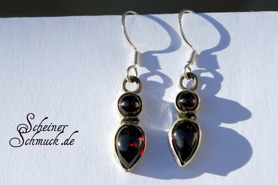 Silberohrring Glücksbienchen Granat