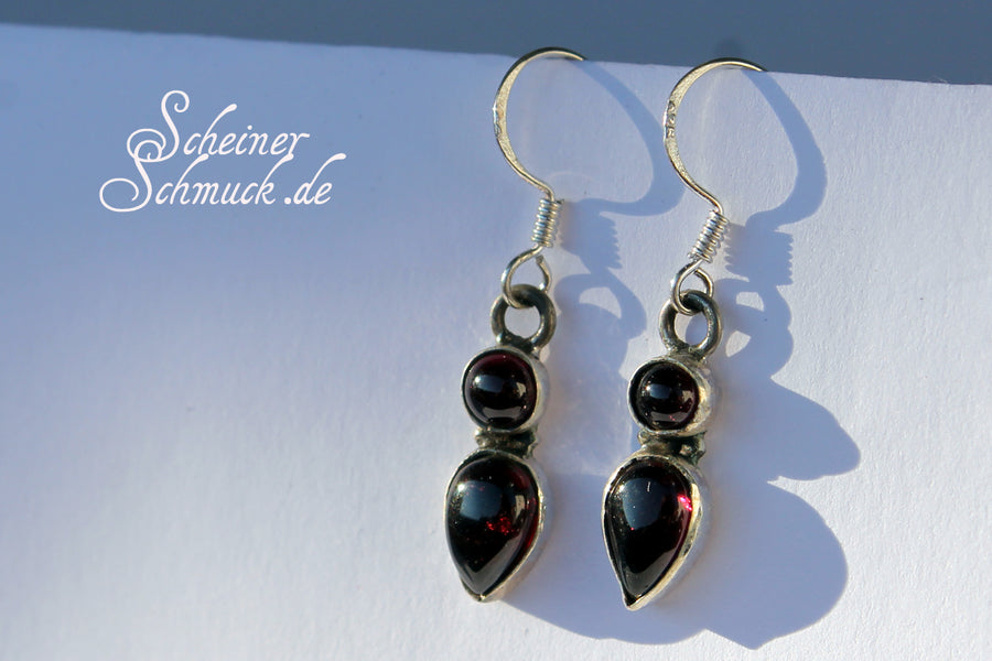 Silberohrring Glücksbienchen Granat