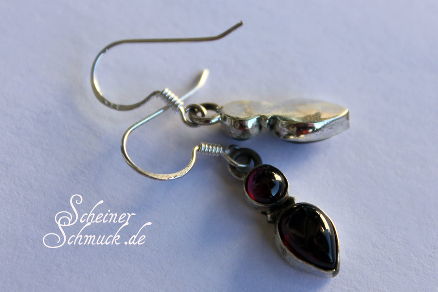 Silberohrring Glücksbienchen Granat