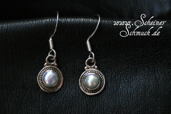 Silberohrring Feine Perle