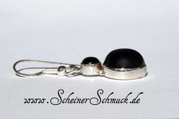 Silberohrring Schneemännchen Onyx