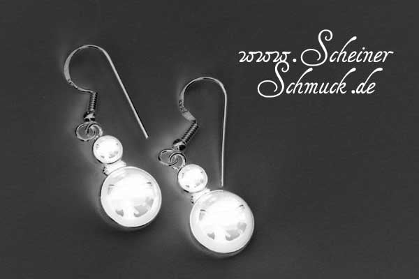 Silberohrring Schneemännchen Onyx