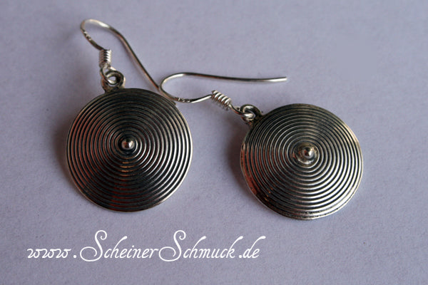Silberohrring Spirale Nepal