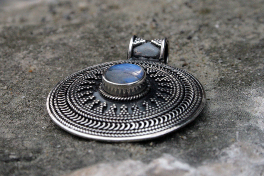 Silberanhänger Mondstein Amulett