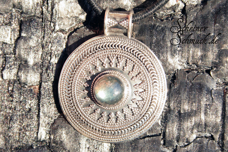 Silberanhänger Labradorit Amulett