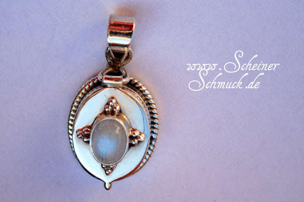 Silberanhänger Medaillon Mondstein