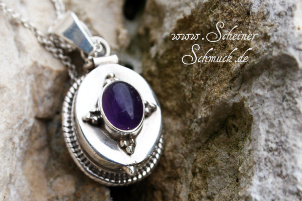 Silberanhänger Medaillon Amethyst