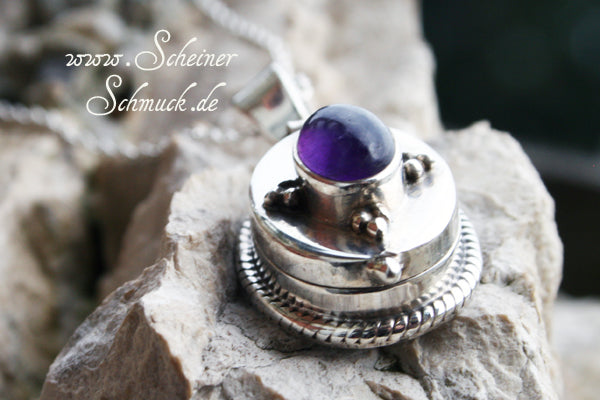 Silberanhänger Medaillon Amethyst