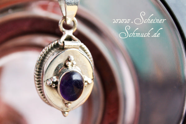 Silberanhänger Medaillon Amethyst
