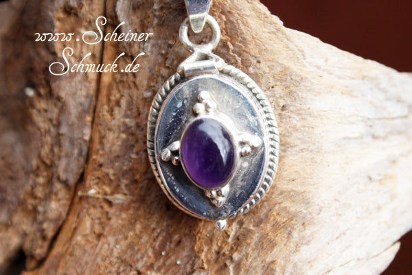 Silberanhänger Medaillon Amethyst