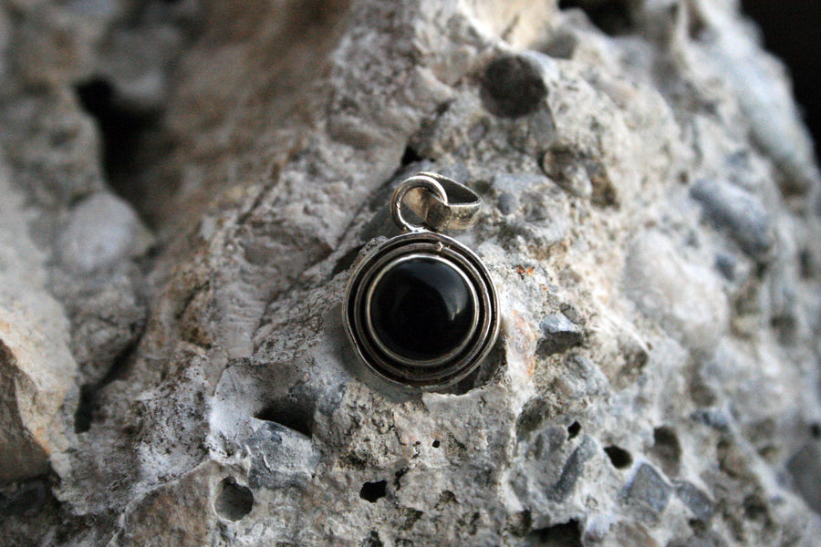 Silberanhänger Liebling Onyx