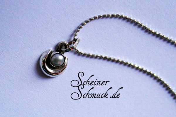 Silberanhänger Kleiner Mond und Perle