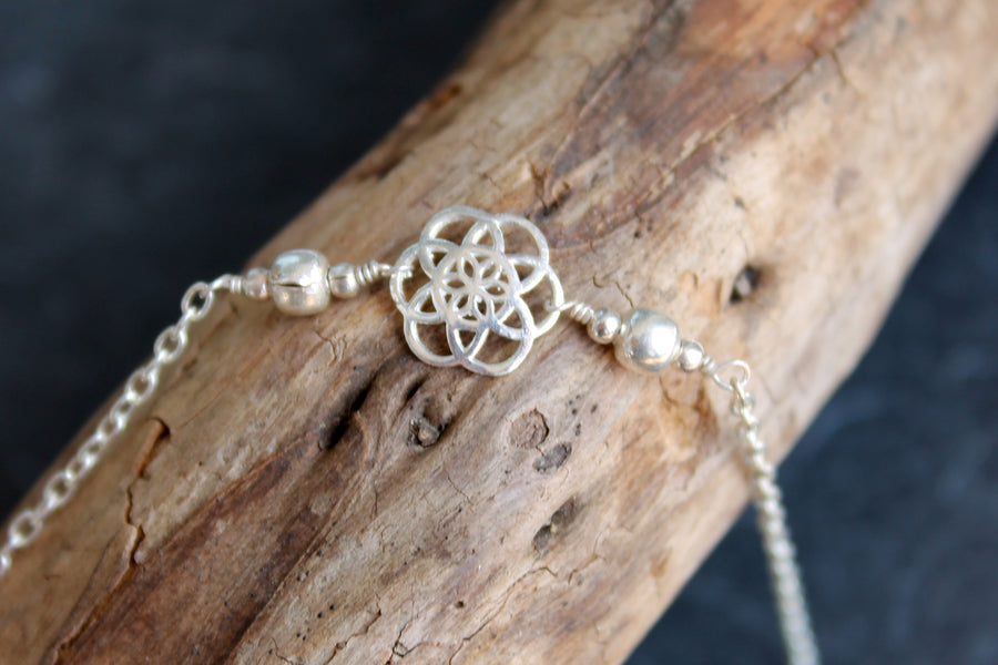 Fußkettchen Armband Lebensblume mini