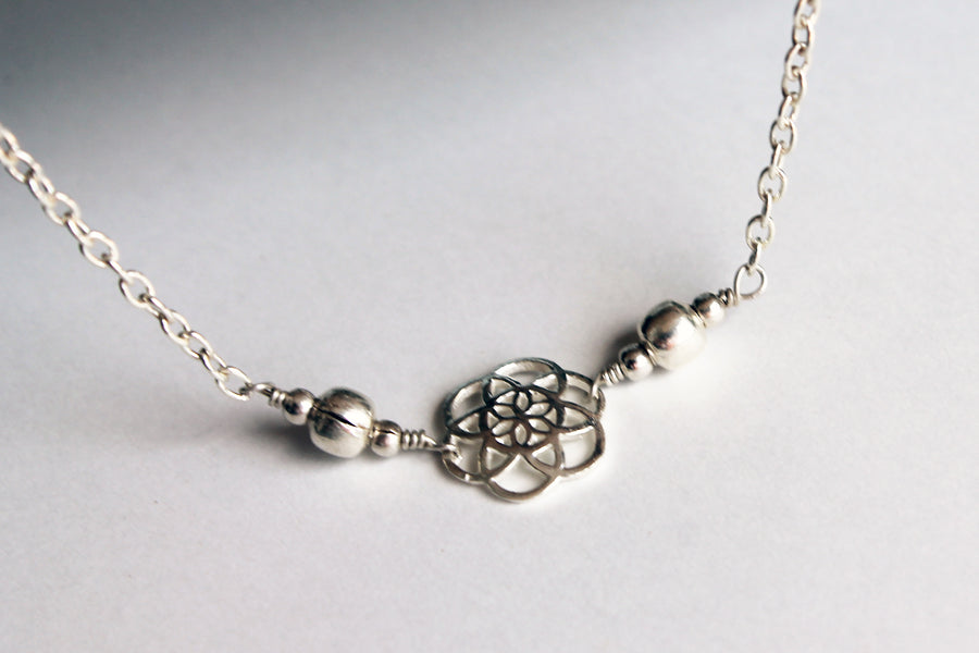 Fußkettchen Armband Lebensblume mini