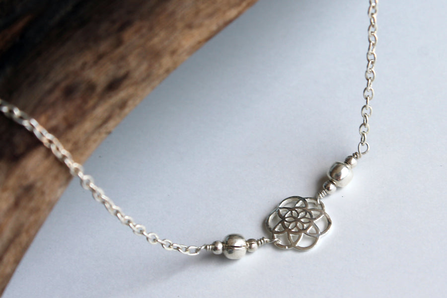 Fußkettchen Armband Lebensblume mini