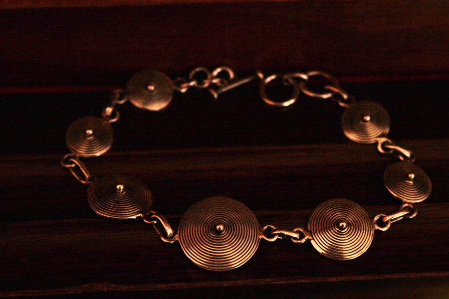 Silberarmband Spirale Nepal