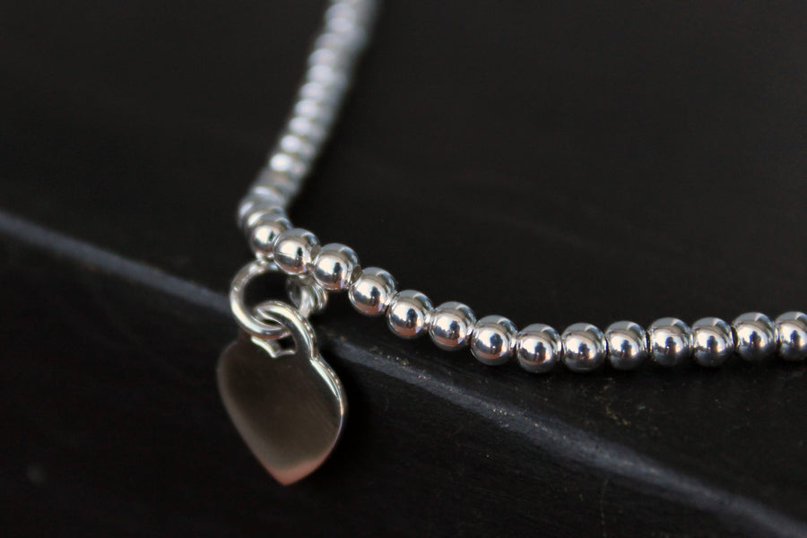 Silberarmband Kügelchen mit Herz