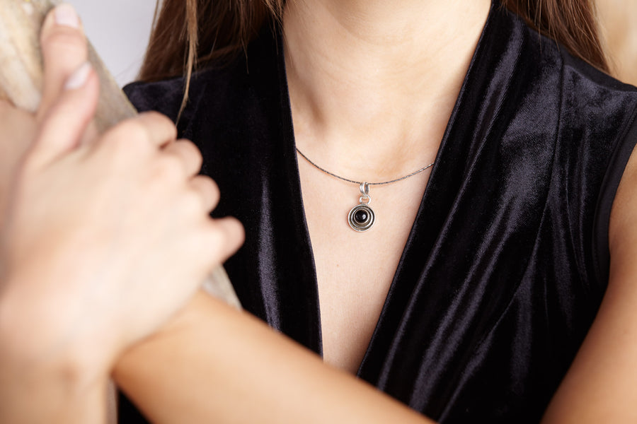 Silberanhänger Liebling Onyx